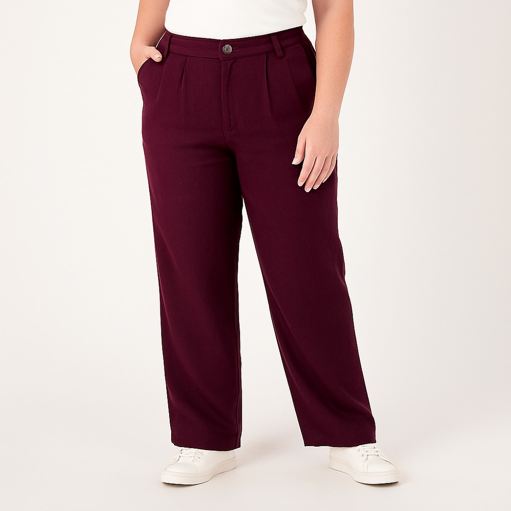 NWT‎ Candace Cameron Bure Coastal Linen Pants | 20W | Mahogany